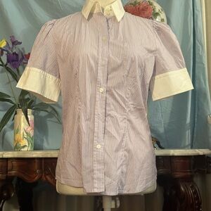 The Limited Purple and White Striped Button Down Shirt